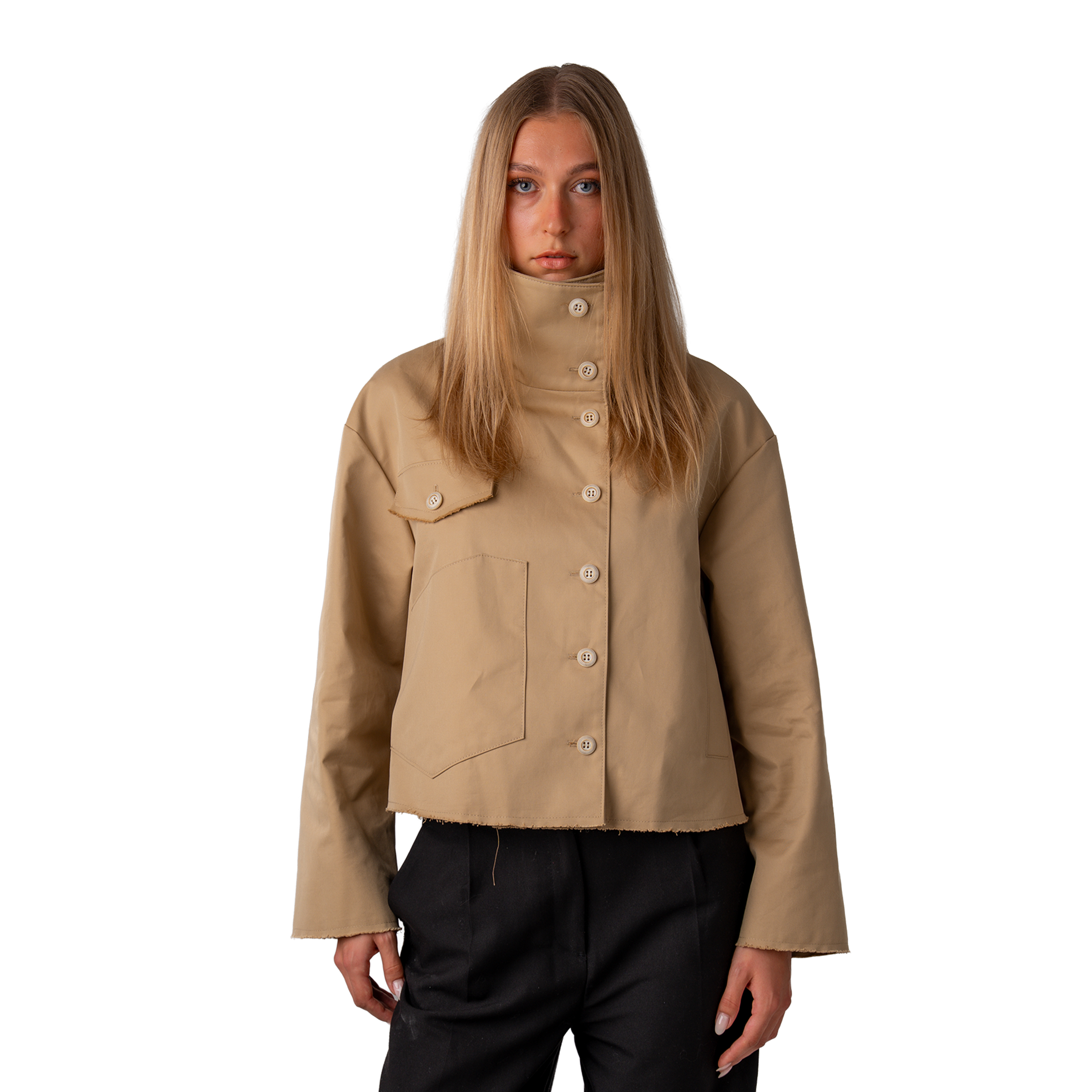 The Raw Cropped Trench Jacket