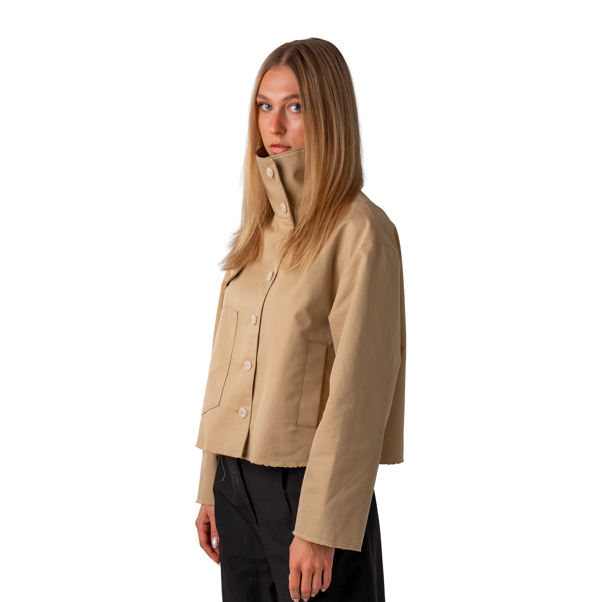 The Raw Cropped Trench Jacket