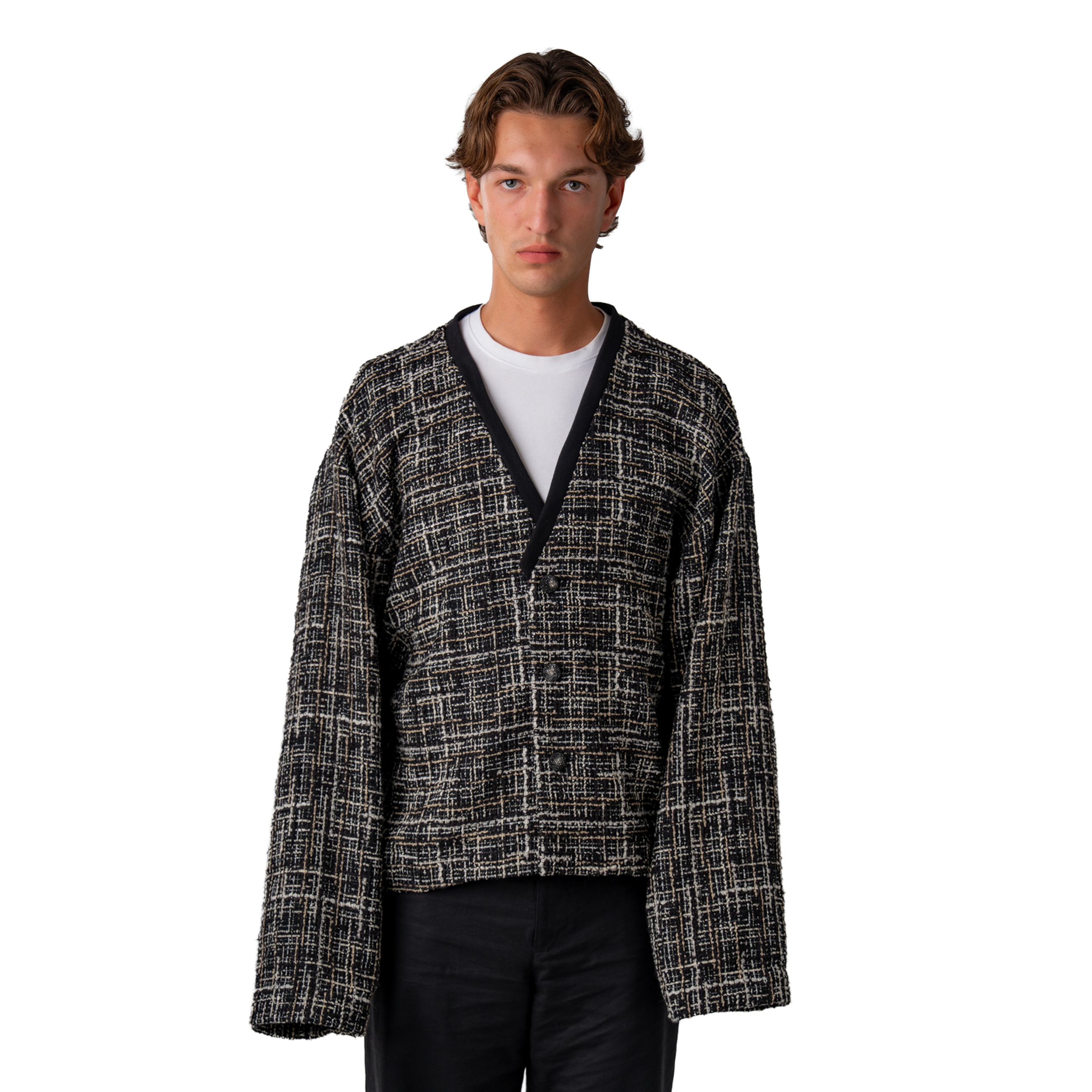 The Oversized Tweed Cardigan