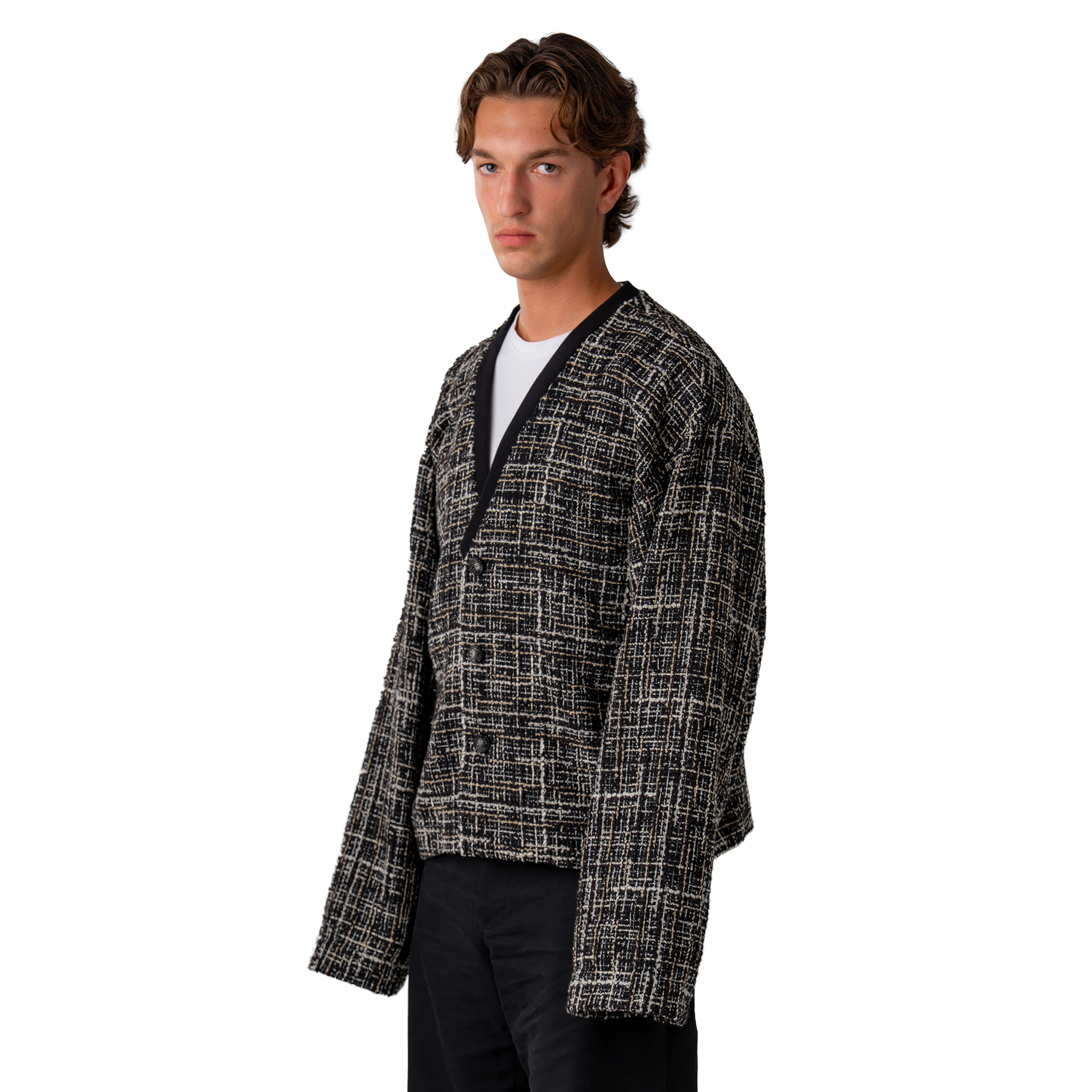 The Oversized Tweed Cardigan