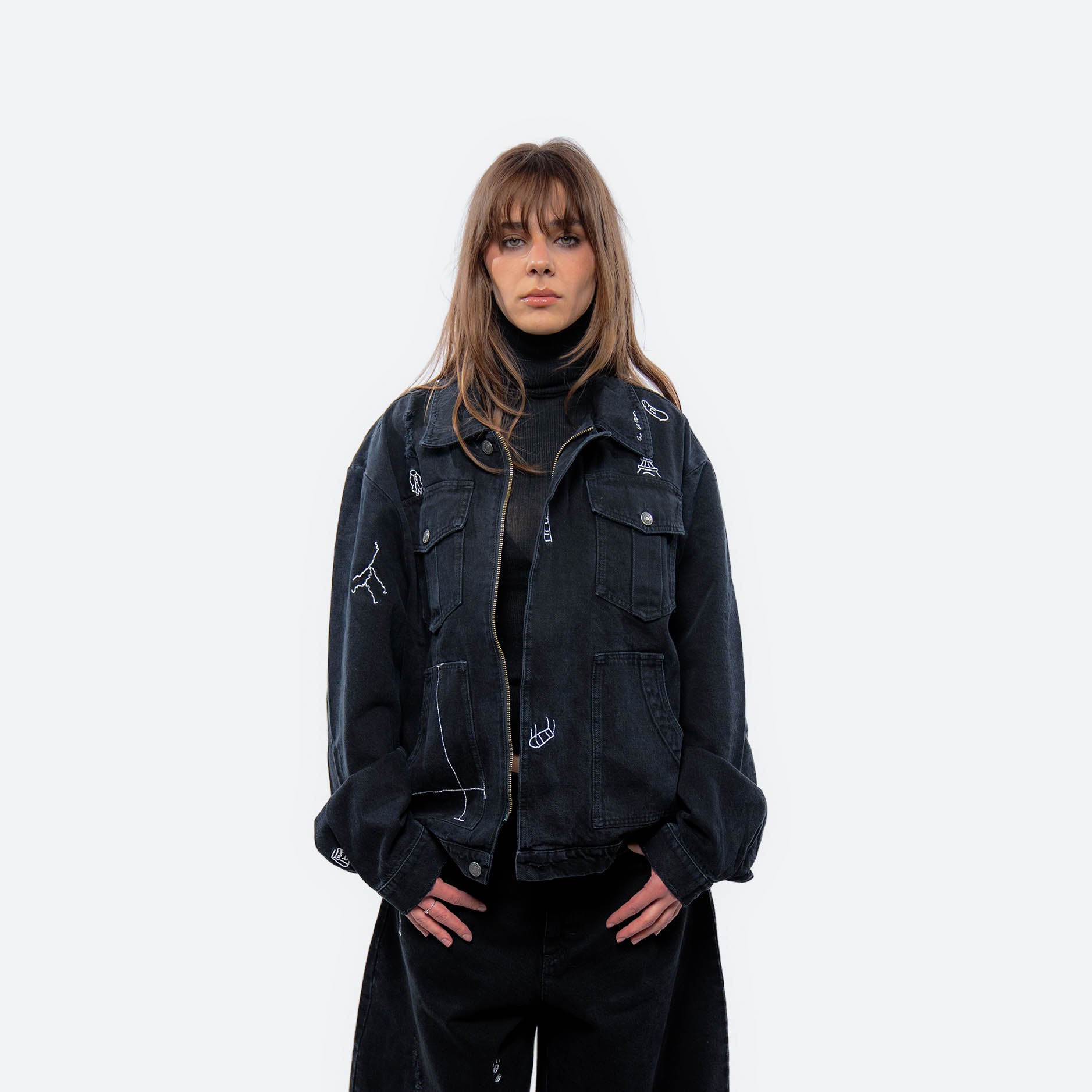 The Embroidered Square Denim Jacket