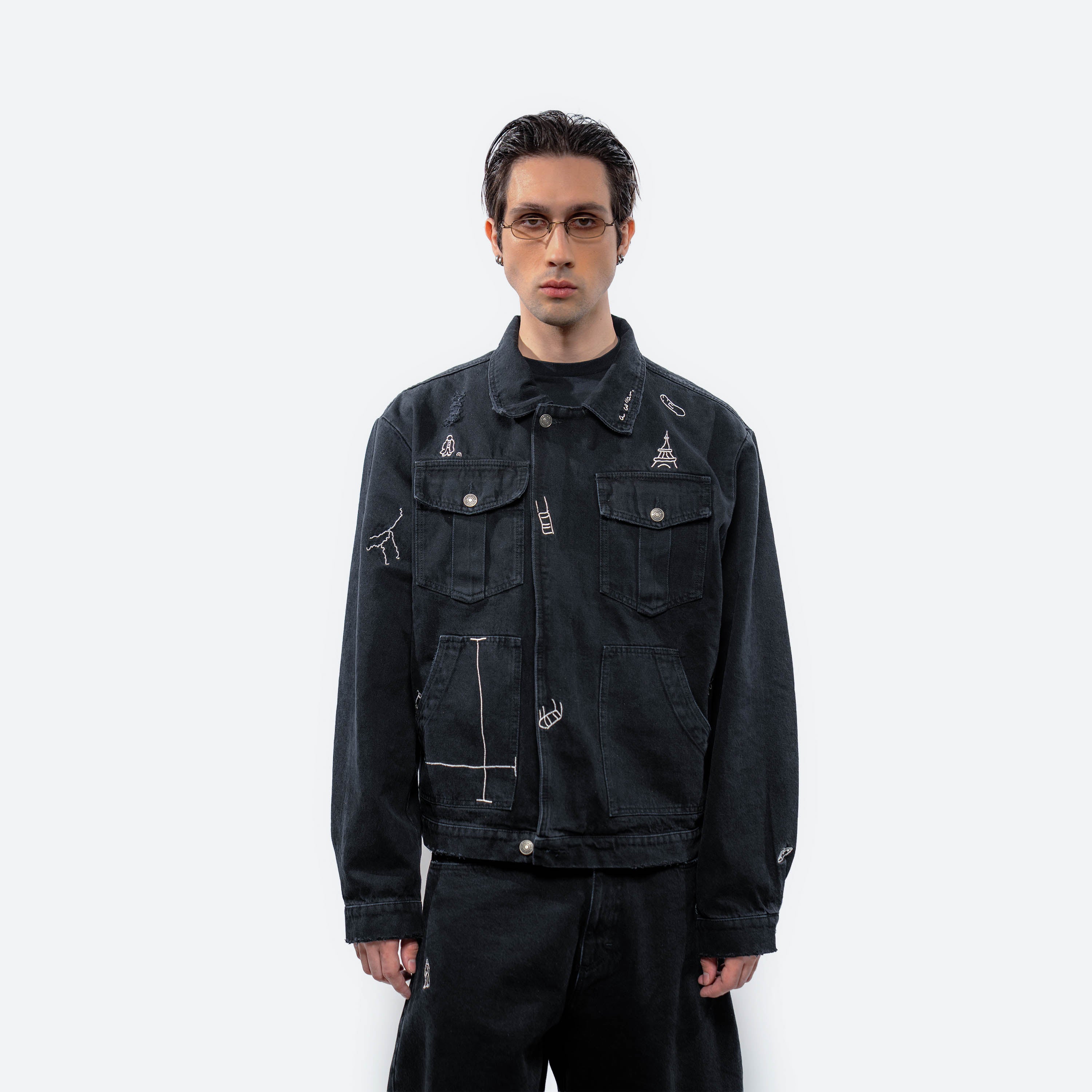 The Embroidered Square Denim Jacket